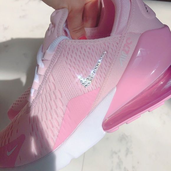 Nike Shoes - Air max 270 custom pink Swarovski crystal